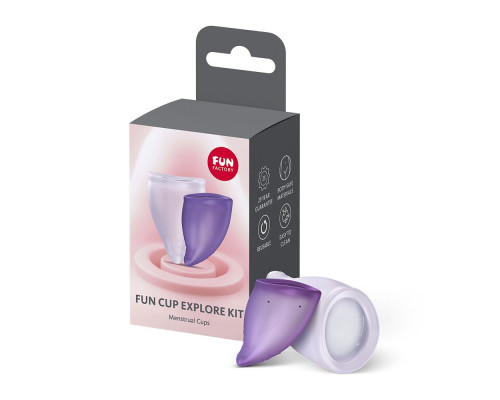 Набір менструальних чаш Fun Factory FUN CUP EXPLORE KIT, 2 шт, Multicolored Violet, об’єми 20 та 30 мл