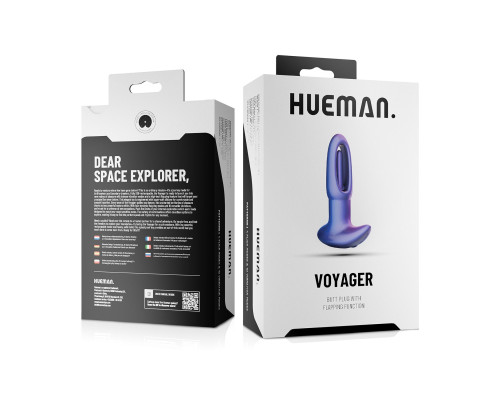 Анальна пробка з віброязичком Hueman - Voyager Butt Plug With Tapping