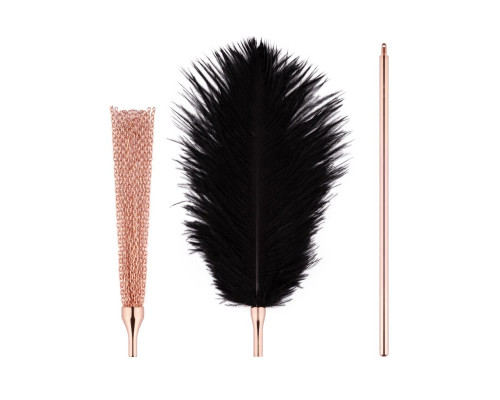 Лоскітка з металевим флогером Rosy Gold - Feather Tickler & Whip