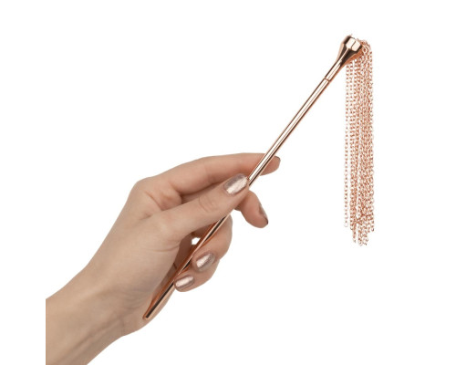 Лоскітка з металевим флогером Rosy Gold - Feather Tickler & Whip