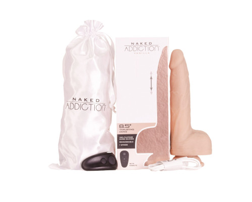 Фалоімітатор із пульсацією Addiction Naked Addiction 8.5” Thruster - Vanilla