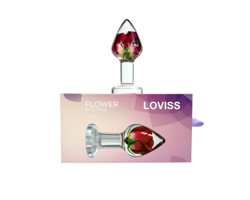 Розкішна анальна пробка Loviss Rose Anal Plug зі справжньою трояндою всередині