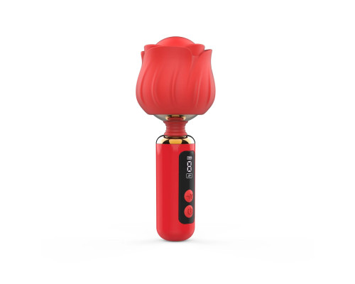 Вібромасажер Loviss Rose Mini Massage Wand Vibrator, головка у вигляді троянди, 9 режимів