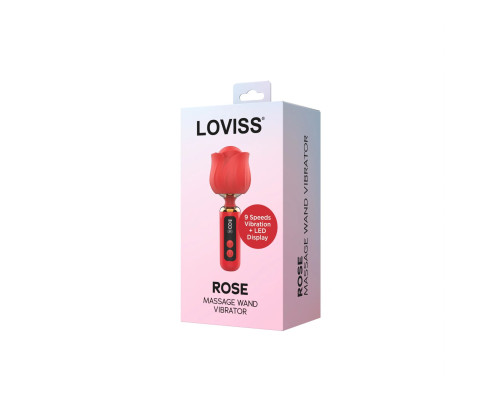 Вібромасажер Loviss Rose Mini Massage Wand Vibrator, головка у вигляді троянди, 9 режимів