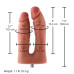 Подвійний фалоімітатор для секс-машин Hismith Silicone Double Penetrator Dildo, система KlicLok