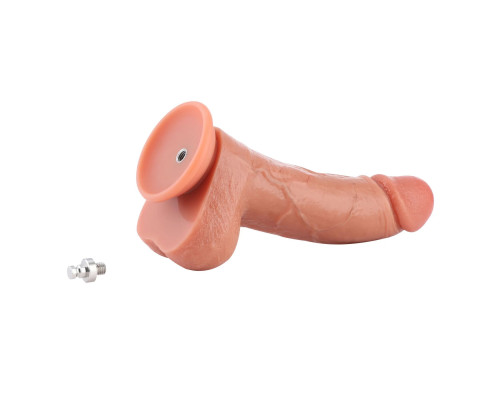Фалоімітатор для секс-машин Hismith 8.25" Dual-density dildo with veins, система KlicLok