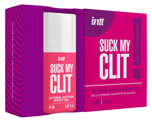 Смоктайзер для клітора Intt Suck My Clit Wild Strawberry (15 мл), полуниця, гель з ефектом посмоктування