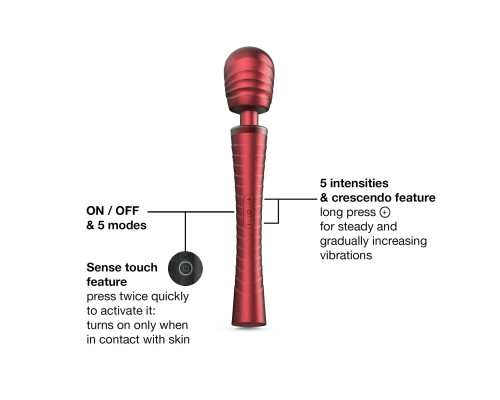 Вібромасажер MAN.WAND EDGY Velvet Red