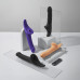 Вібронасадка для страпону з вакуумною стимуляцією Strap-On-Me Multi Orgasm Dildo S Purple