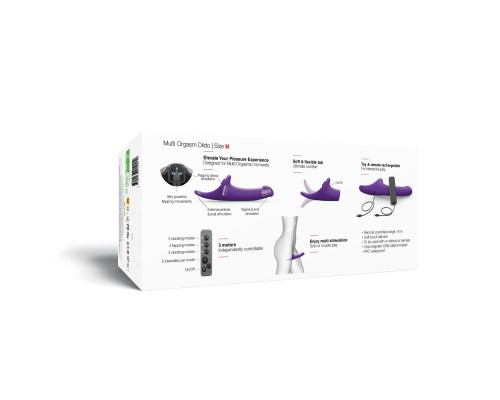 Вібронасадка для страпону з вакуумною стимуляцією Strap-On-Me Multi Orgasm Dildo M Purple