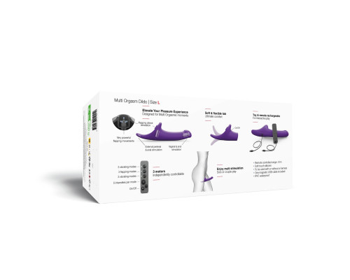 Вібронасадка для страпону з вакуумною стимуляцією Strap-On-Me Multi Orgasm Dildo L Purple
