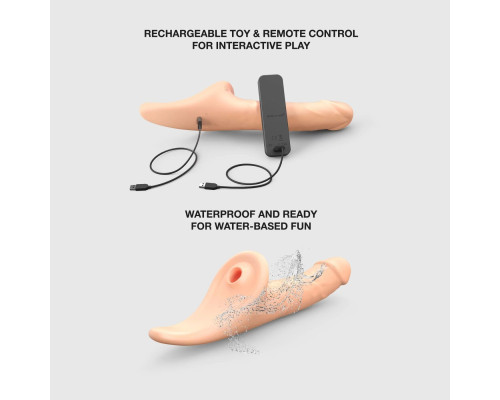 Вібронасадка для страпону з вакуумною стимуляцією Strap-On-Me Multi Orgasm Realistic Dildo M Vanilla