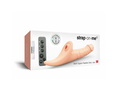 Вібронасадка для страпону з вакуумною стимуляцією Strap-On-Me Multi Orgasm Realistic Dildo M Vanilla
