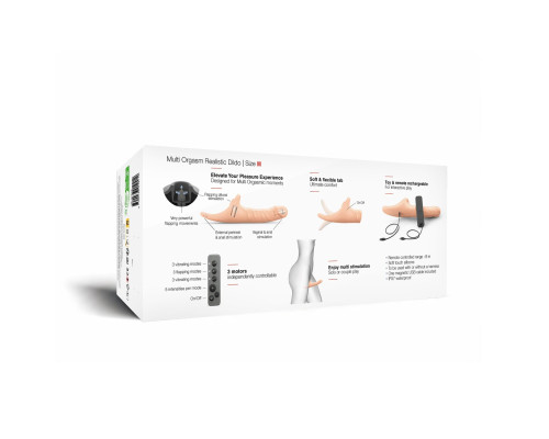Вібронасадка для страпону з вакуумною стимуляцією Strap-On-Me Multi Orgasm Realistic Dildo M Vanilla