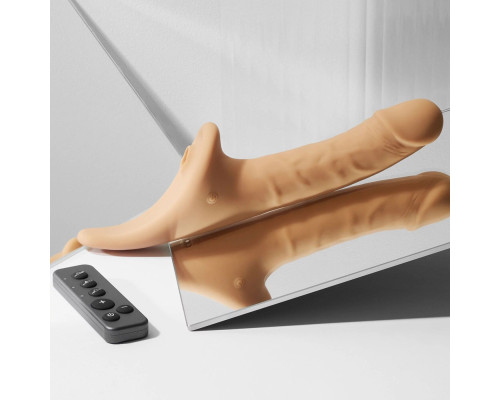Вібронасадка для страпону з вакуумною стимуляцією Strap-On-Me Multi Orgasm Realistic Dildo L Vanilla