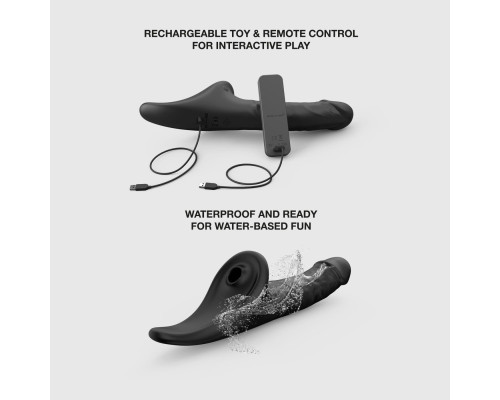 Вібронасадка для страпону з вакуумною стимуляцією Strap-On-Me Multi Orgasm Realistic Dildo XL Black