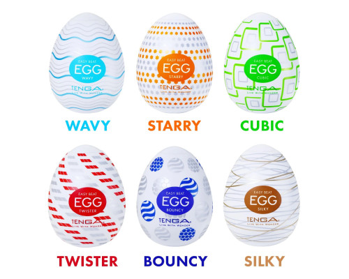 Набір мастурбаторів-яєць Tenga Egg Standard 3 Pack 1 (Wavy, Starry, Cubic)