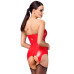 Корсет з підв'язками для панчіх Noir Handmade F368 Bombshell Fierce Corset-belt Red M