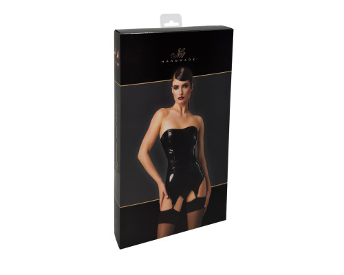 Корсет з підв'язками для панчіх Noir Handmade F381 Dominae Venom PVC corset-belt L