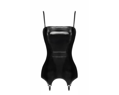 Корсет з підв'язками для панчіх Noir Handmade F381 Dominae Venom PVC corset-belt 3XL