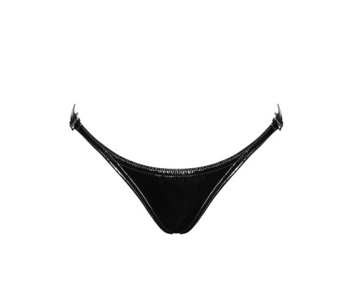 Трусики Noir Handmade P014 Dominae PVC panty with silver clasp S