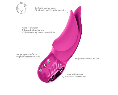 Вібратор для клітора Fun Factory VOLTA Magenta, гнучкий подвійний кінчик