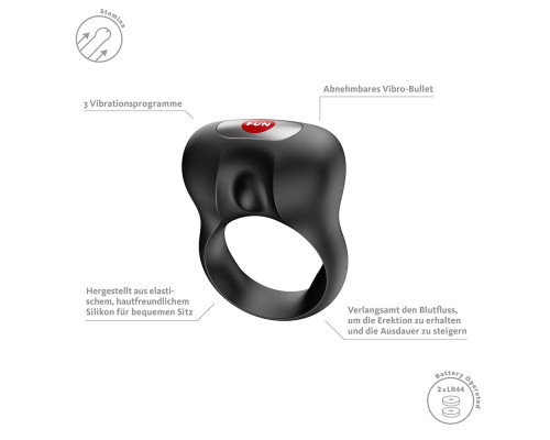 Ерекційне віброкільце Fun Factory Steady Black