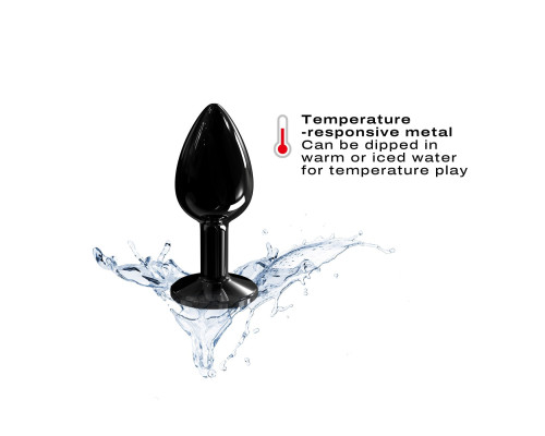 Металева анальна пробка з кристалом Dorcel Diamond Plug Black S (м'яте паковання!!!)