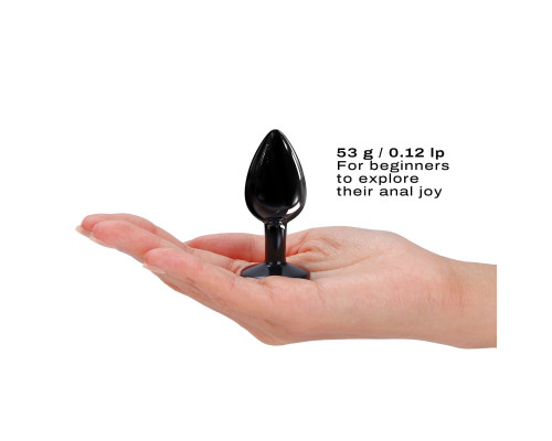 Металева анальна пробка з кристалом Dorcel Diamond Plug Black S (м'яте паковання!!!)