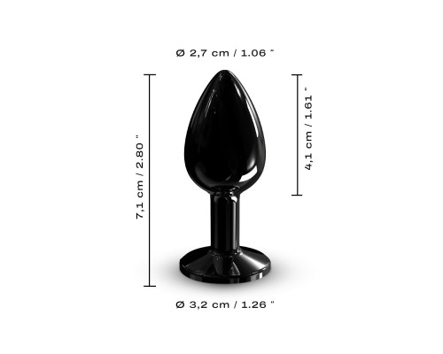 Металева анальна пробка з кристалом Dorcel Diamond Plug Black S (м'яте паковання!!!)