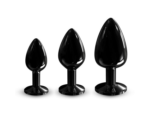 Металева анальна пробка з кристалом Dorcel Diamond Plug Black S (м'яте паковання!!!)