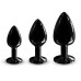 Металева анальна пробка з кристалом Dorcel Diamond Plug Black S (м'яте паковання!!!)