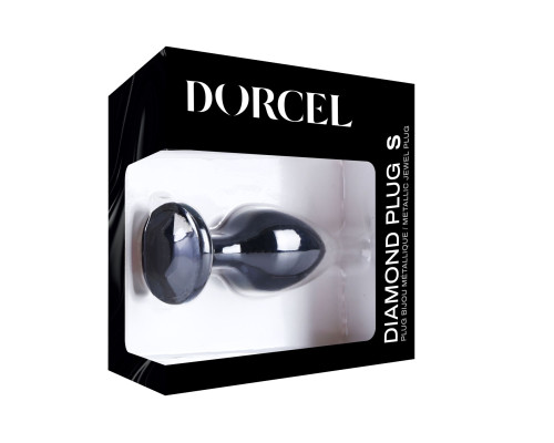 Металева анальна пробка з кристалом Dorcel Diamond Plug Black S (м'яте паковання!!!)