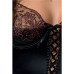 Розпродаж!!! Корсет з пажами BRIDA CORSET black L/XL - Passion Exclusive, трусики, шнурівка