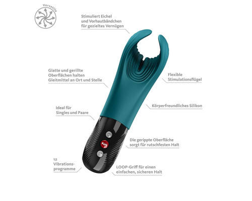 Вібратор для пеніса Fun Factory MANTA Bottle Green, підходить для парних ігор