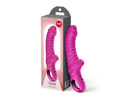 Вібратор для точки G Fun Factory TIGER Magenta, ребристий, підходить для анальної стимуляції