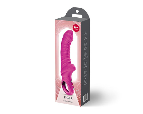 Вібратор для точки G Fun Factory TIGER Magenta, ребристий, підходить для анальної стимуляції