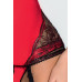 Корсет с пажами BRIDA CORSET red L/XL - Passion Exclusive, трусики, шнуровка