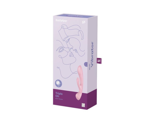 Двосторонній вібратор-кролик Satisfyer Triple Oh Pink (м'яте паковання!!!)