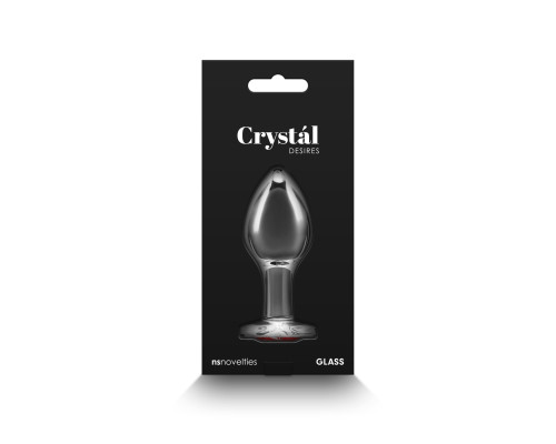 Скляна анальна пробка NS Novelties Crystal - Desires - Red Heart - Medium