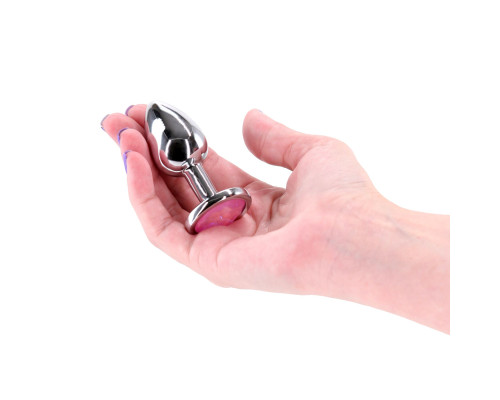 Анальна пробка NS Novelties Rear Assets - Silver - Small - Pink Gem