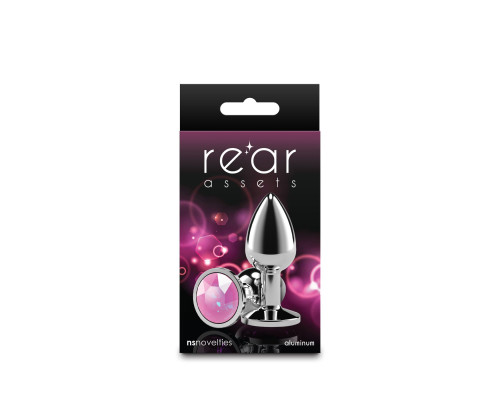 Анальна пробка NS Novelties Rear Assets - Silver - Small - Pink Gem