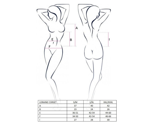 Корсет с пажами LORAINE CORSET red L/XL - Passion Exclusive, трусики