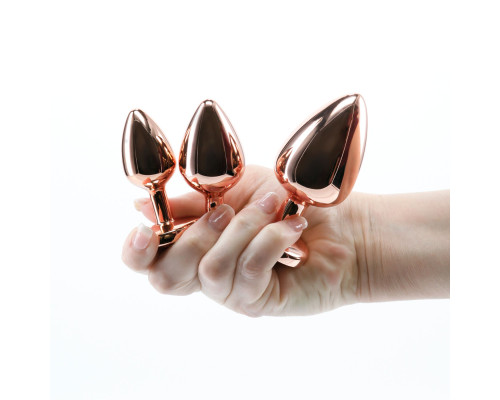 Набір анальних пробок NS Novelties Rear Assets - Trainer Kit - Rose Gold - Pink Gem