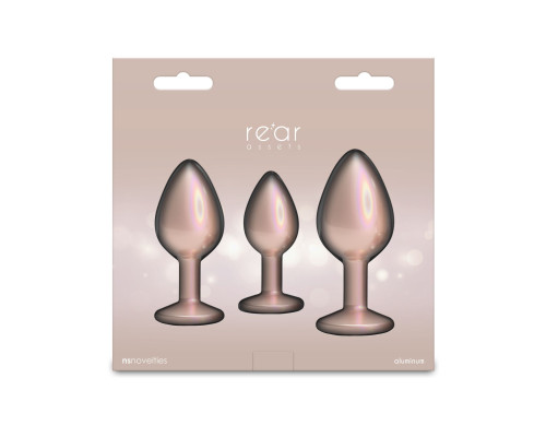Набір анальних пробок NS Novelties Rear Assets - Trainer Kit - Iridescent Champagne - Clear Gem
