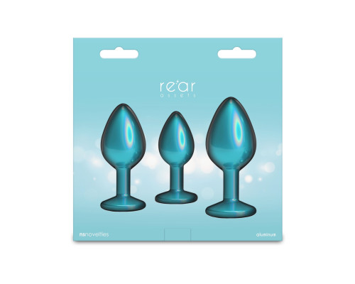Набір анальних пробок NS Novelties Rear Assets - Trainer Kit - Iridescent Teal - Teal Gem