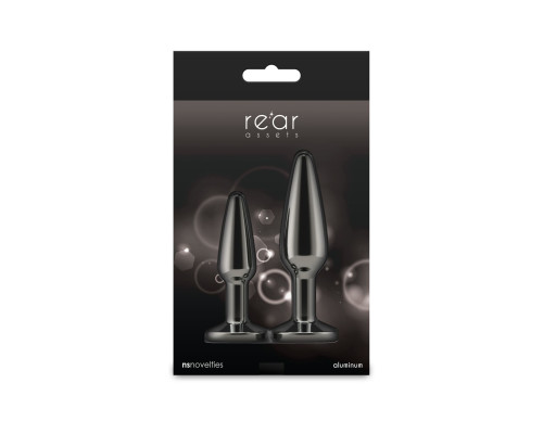 Набір анальних пробок NS Novelties Rear Assets - Tapered Trainer Kit - Gunmetal - Black
