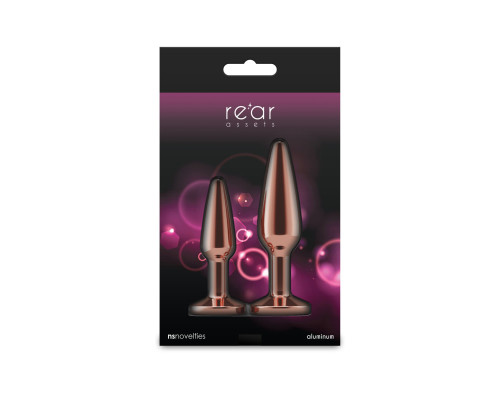 Набір анальних пробок NS Novelties Rear Assets - Tapered Trainer Kit - Rose Gold - Pink