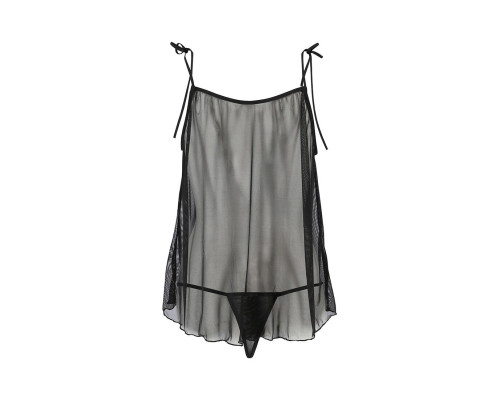 Сорочка прозора бебі дол Passion MELANIA CHEMISE S/M black (м'яте паковання!!!)