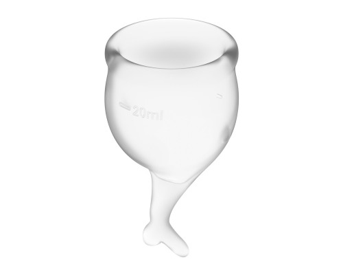 Набір менструальних чаш Satisfyer Feel Secure (transparent), 15мл і 20мл, мішечок для зберігання